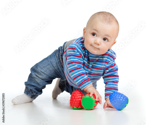 Funny little child playing ...