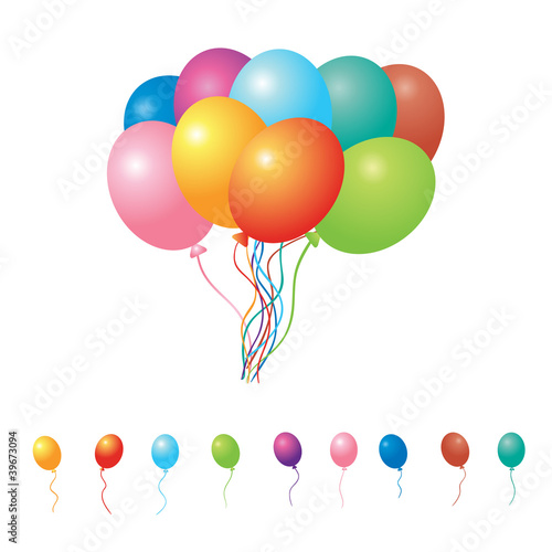 Set of party balloons