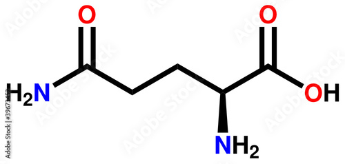 Amino acid glutamine structural formula photo