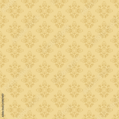 beige seamless vector floral pattern