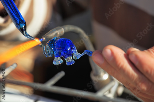 Delicate work of the glass blower