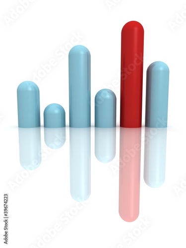 abstract financial business blue and red diagram