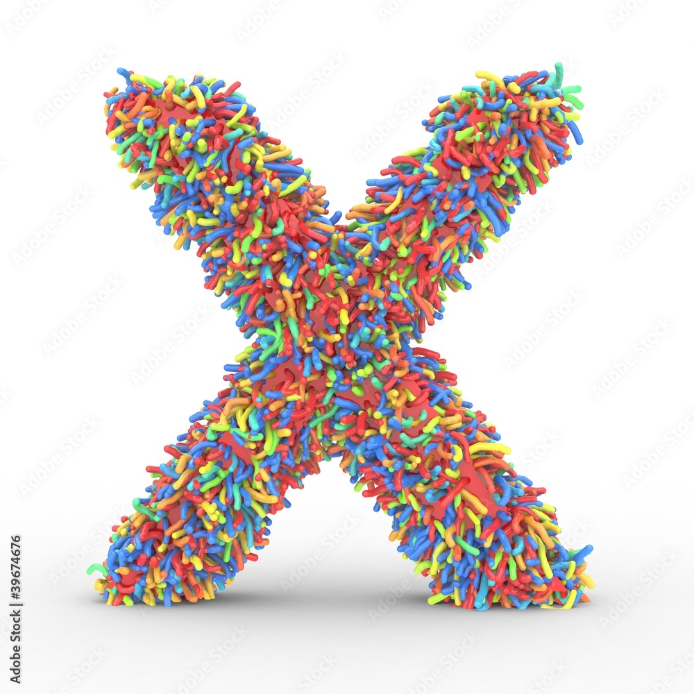Texteffekt bunte Haare Buchstabe X Texteffekt bunte Haare Buchstabe X