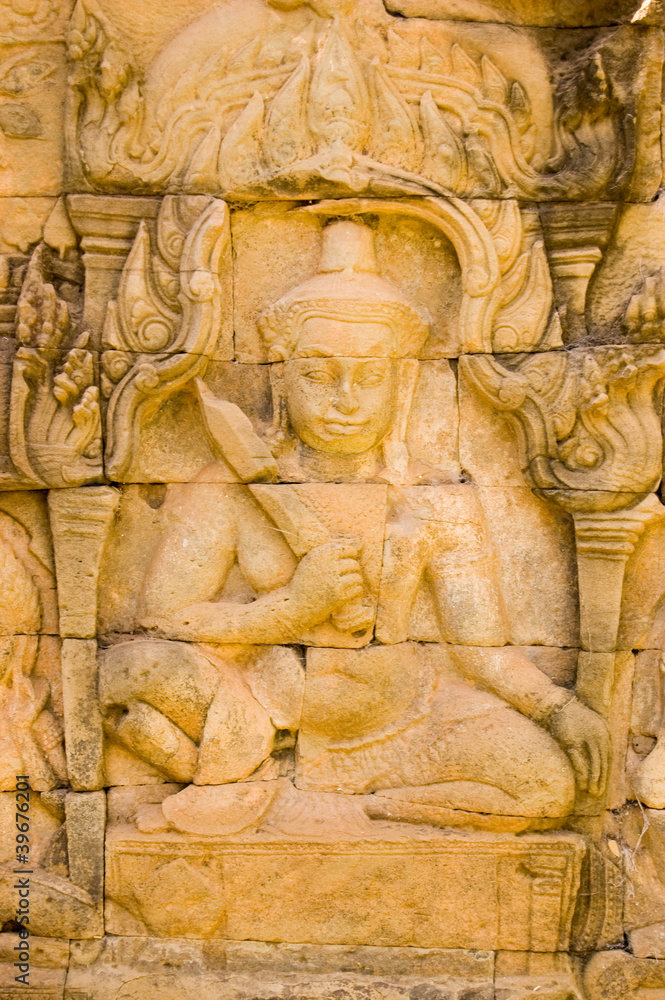 Deva carving, Angkor Thom, Cambodia