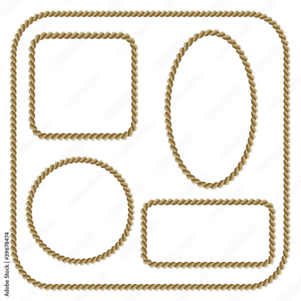 Set the framework of the rope on a white background Set the framework of the rope on a white background