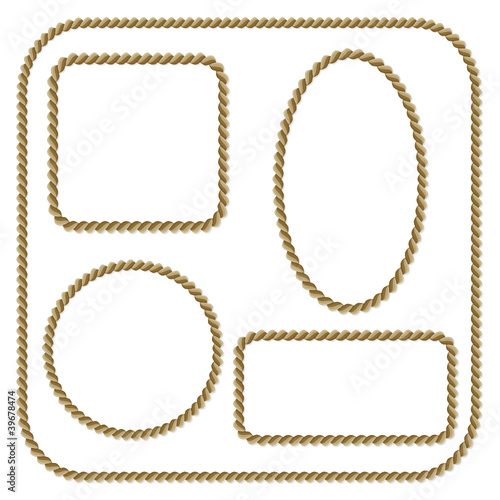 Set the framework of the rope on a white background