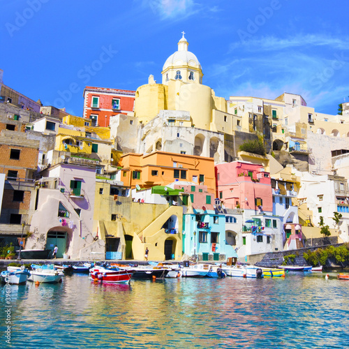 Obraz na płótnie Procida, Isola nel mar mediterraneo, Napoli w salonie