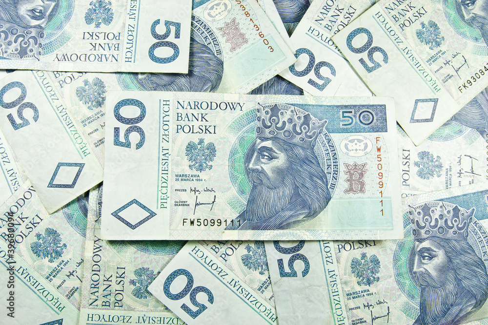 Pieniądze - Polski złoty 50 - obrazy, fototapety, plakaty 