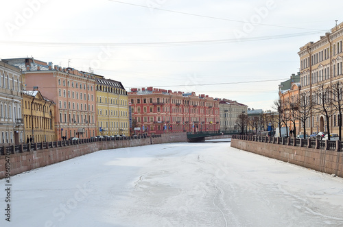 The historical part of St. Petersburg, Russia in winter