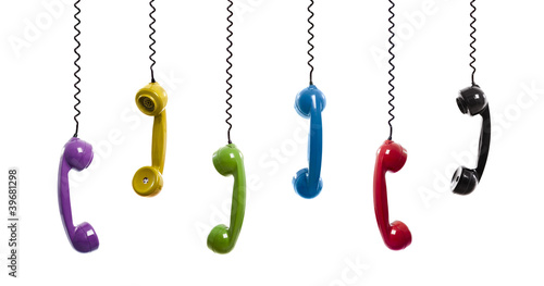 Colored vintage phones