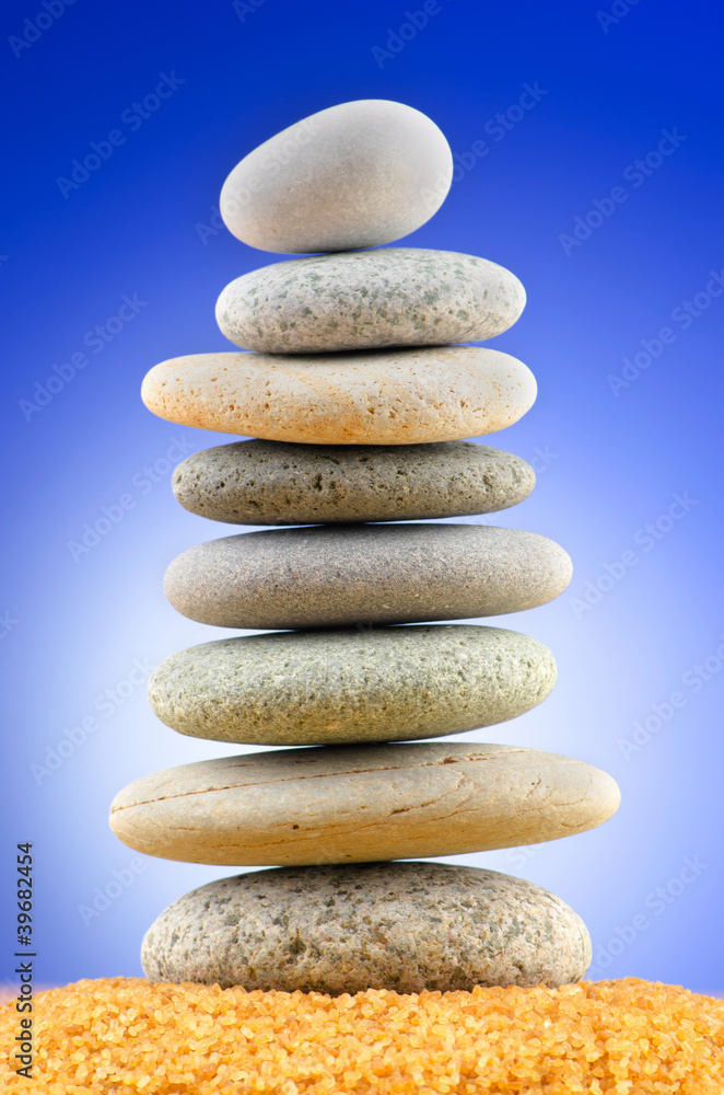 Balanced pebbles with colour background Balanced pebbles with colour background