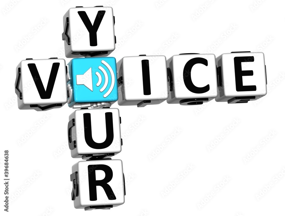 3D Your Voice Crossword block text
