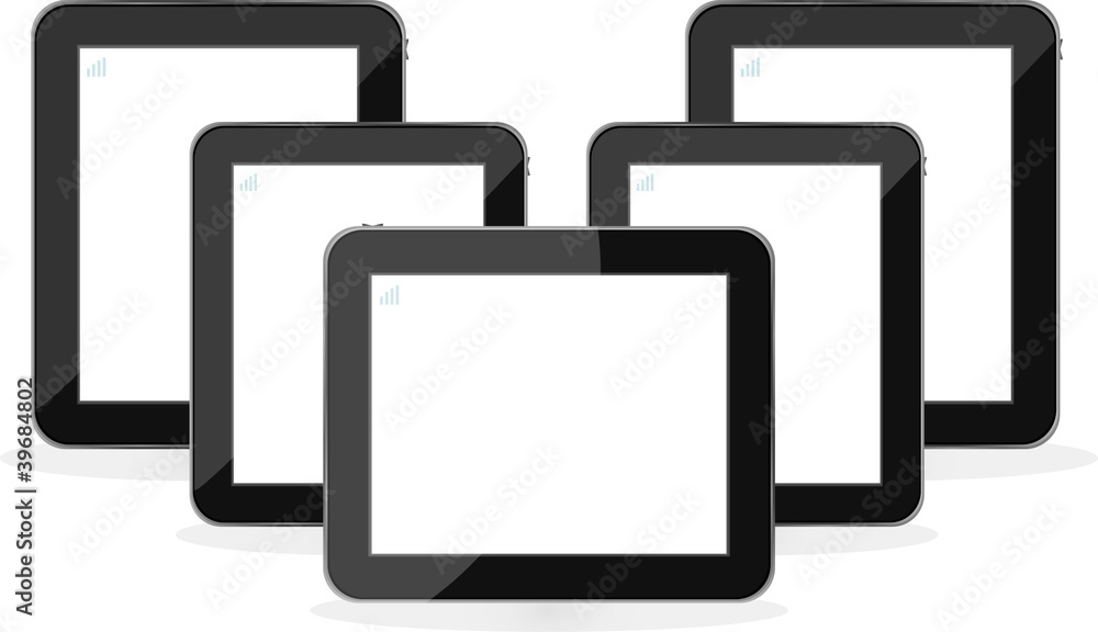 Digital tablet PC set isolated on white Digital tablet PC set isolated on white