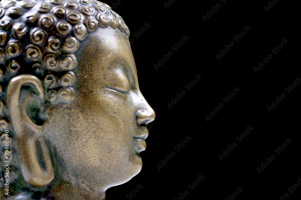 Bronze Buddha isolated profile