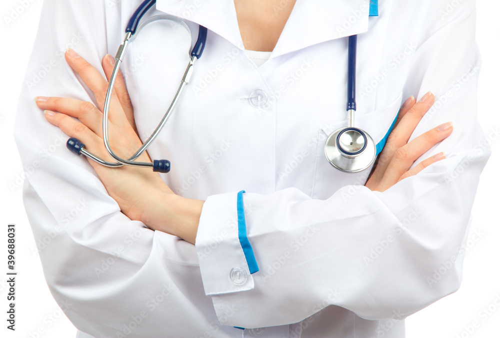 Doctor arms with stethoscope medical concept Doctor arms with stethoscope medical concept