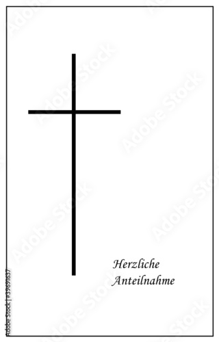 Trauerkarte mit Kreuz