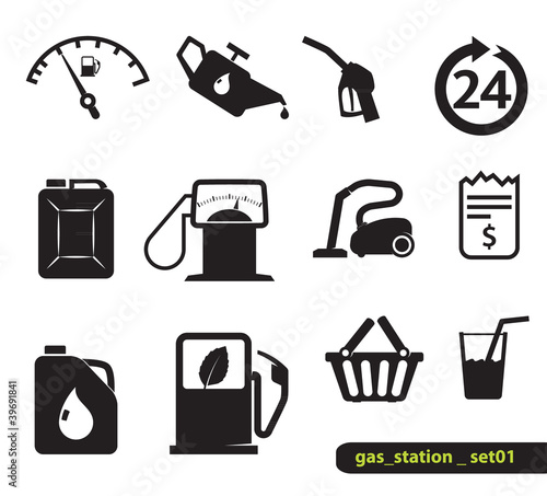 Gasoline station icons