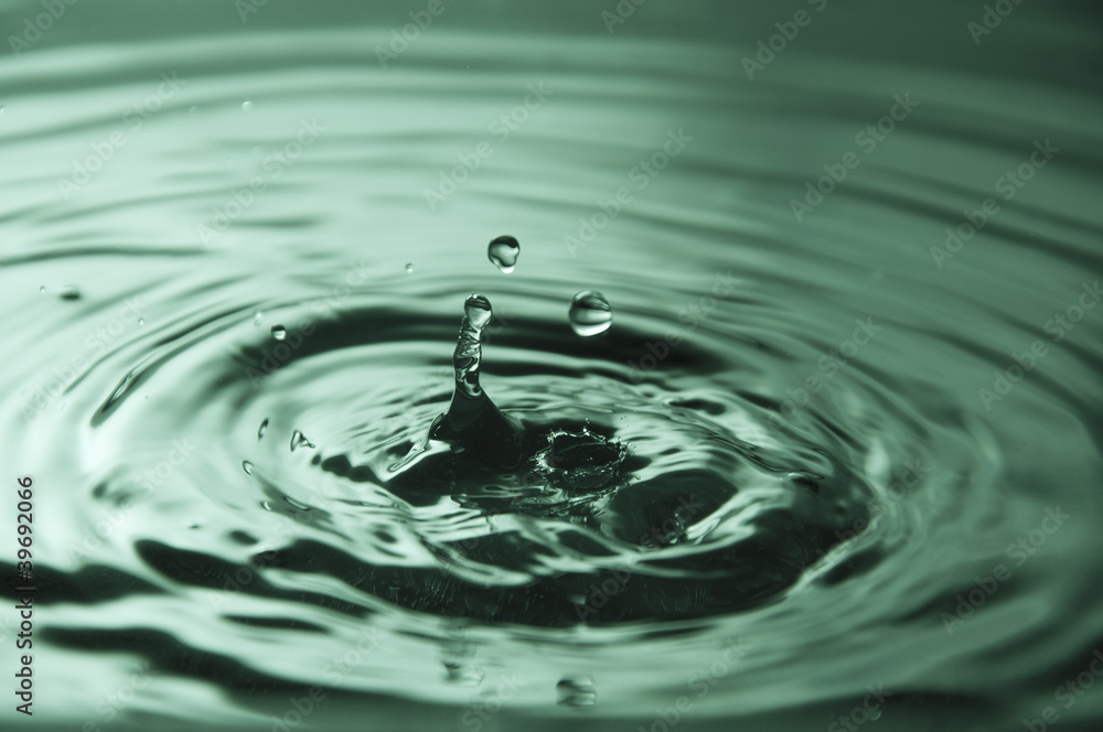 Green Water drop and Splash Green Water drop and Splash