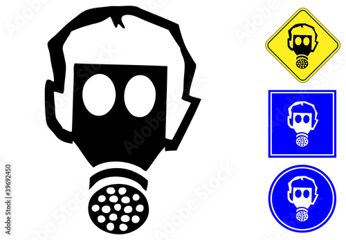 Respiratory protection pictogram and signs photo
