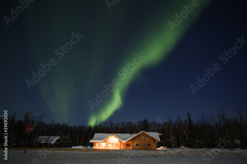 Aurora Borealis in alaskan night