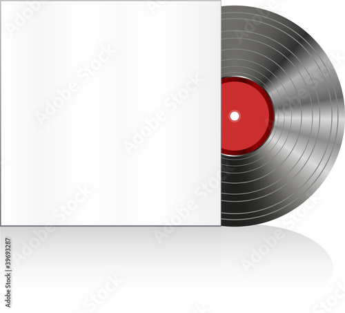Black vinyl disc with cover