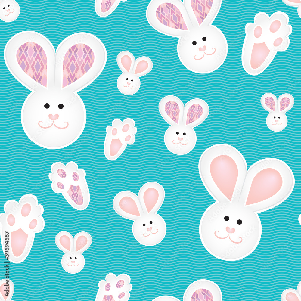 Cute children pattern with bunnies Cute children pattern with bunnies