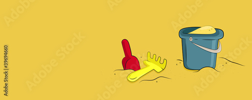Collection of sand playing tools