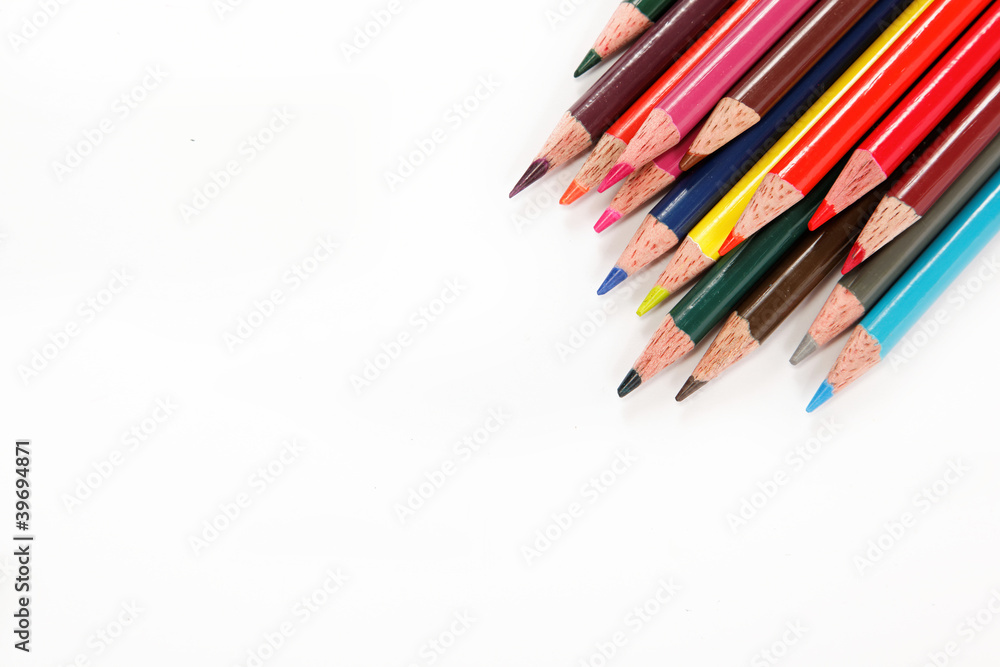 Fototapeta premium Color pencils isolated on white background