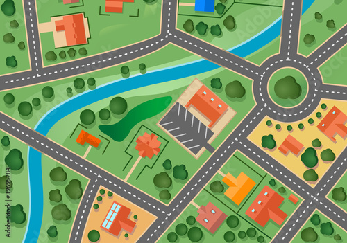 Map of suburb village
