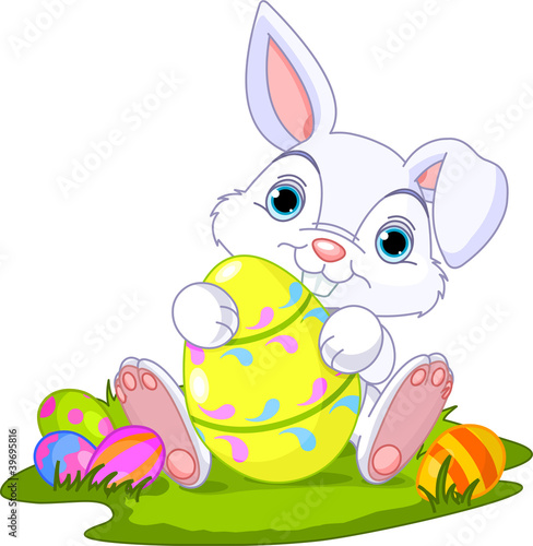 Easter. Bunny with Easter Egg