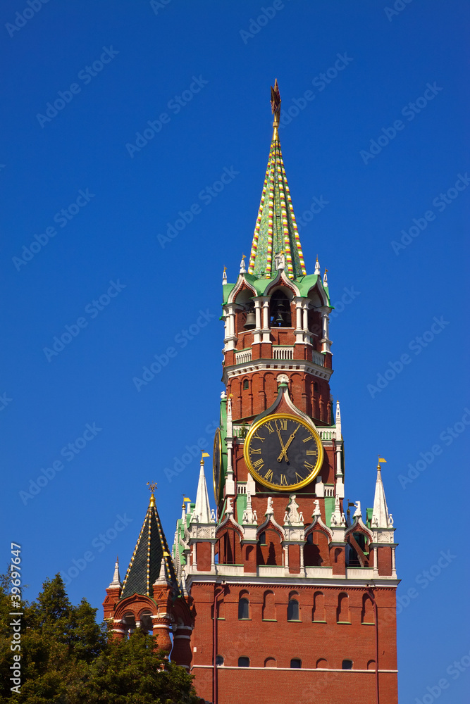 Clock tower in Moscow Kremlin