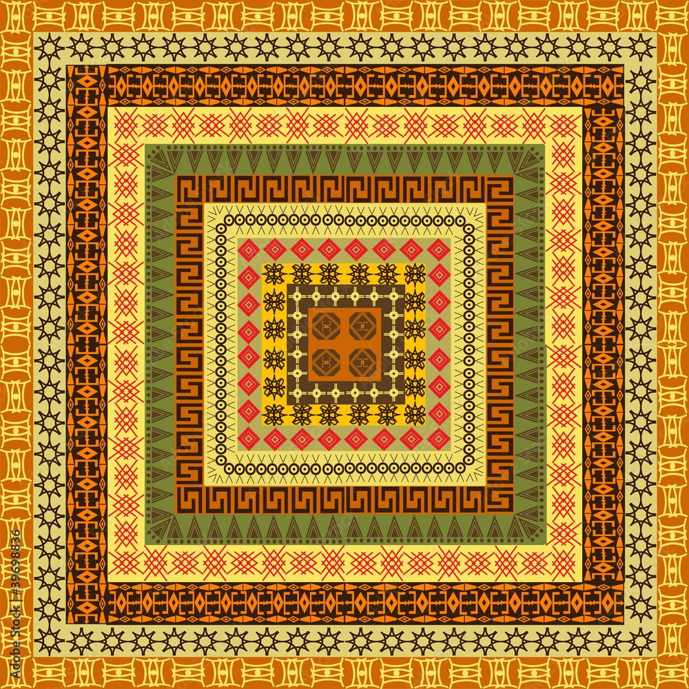 Pattern with ethnic African motifs Pattern with ethnic African motifs