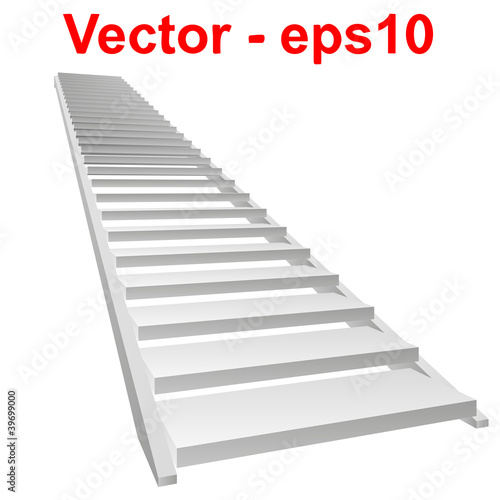 Vector conceptual 3D white stair