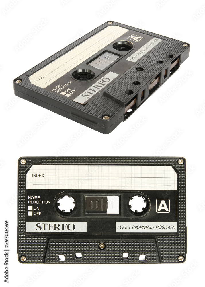 Retro cassette tape isolated on white background Retro cassette tape isolated on white background