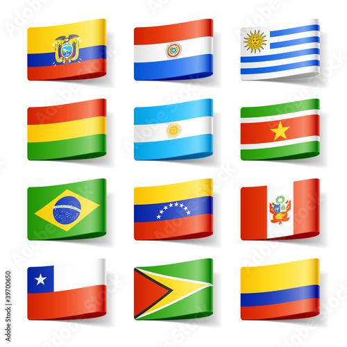 World flags. South America.