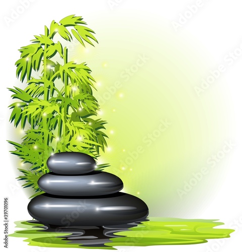 Spa-Zen-Benessere-Pietre e Bambù-Health Stone with Bamboo