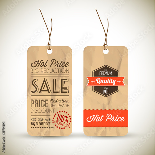 Old retro vintage grunge tags