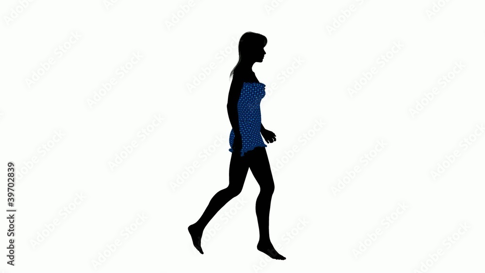female wearing a swimsuit walking on a white background female wearing a swimsuit walking on a white background