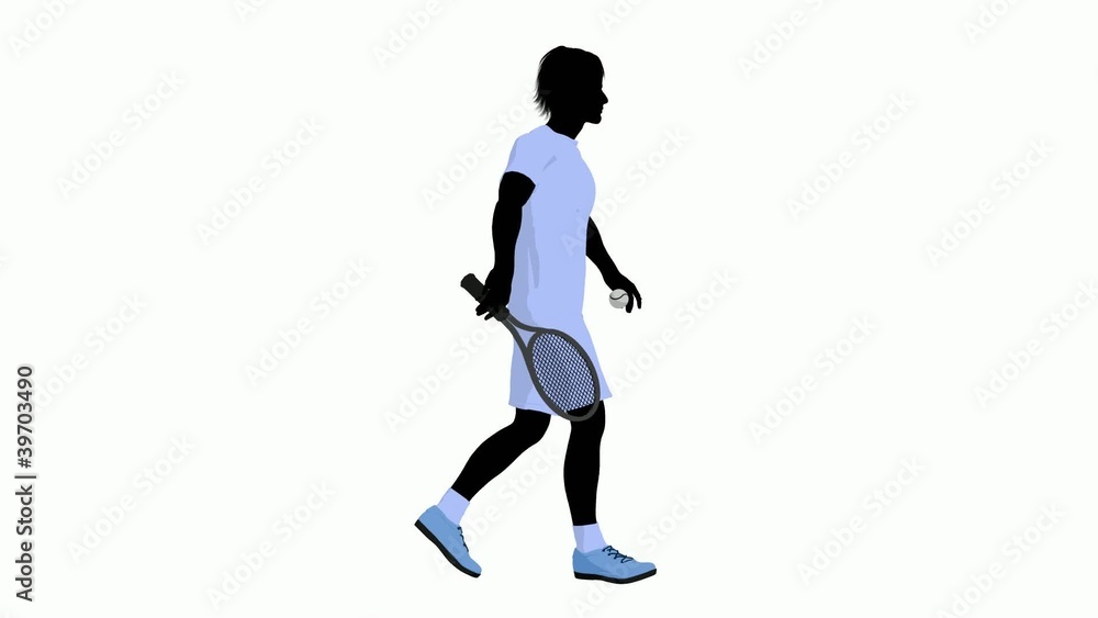 tennis player with a tennis racket walking tennis player with a tennis racket walking