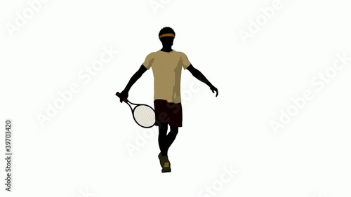 african american tennis player with a tennis racket