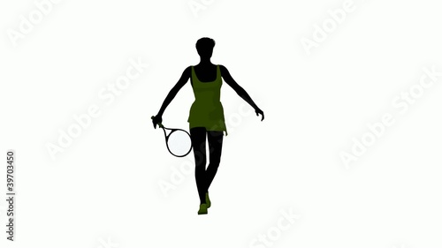 female tennis player with a tennis racket