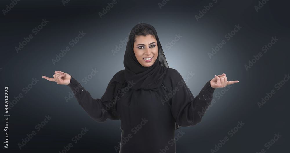 islamic excuctive with hijab in a business presentation scene islamic excuctive with hijab in a business presentation scene