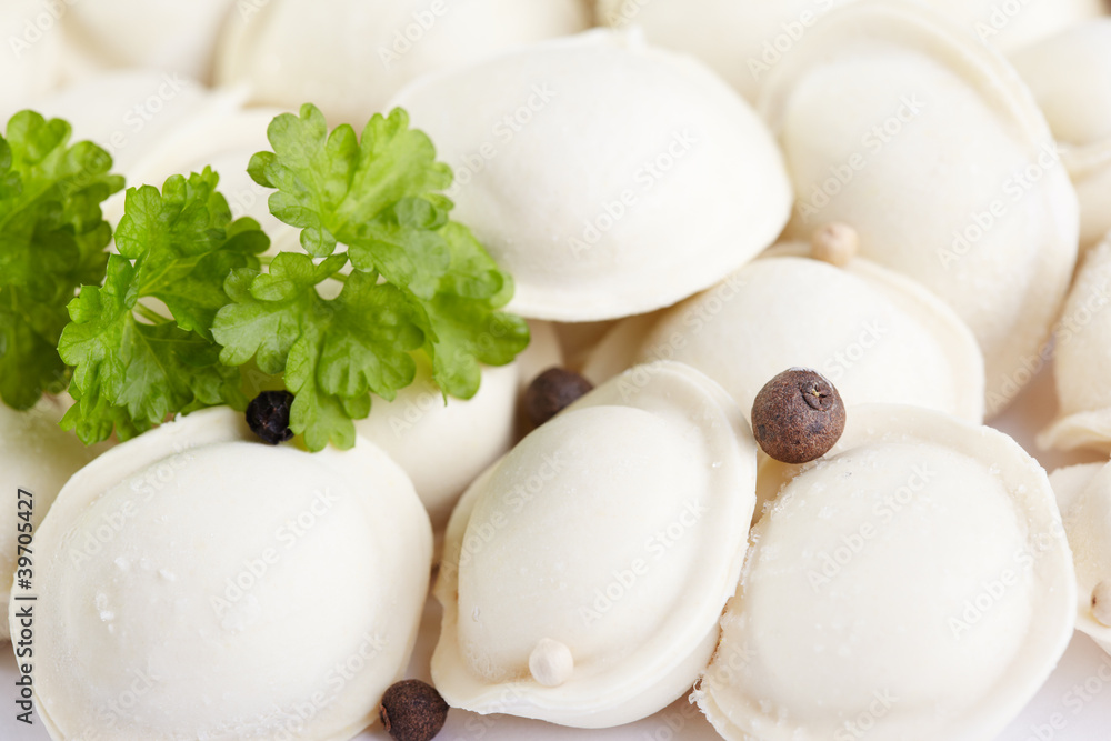 Traditional Russian cuisine. Pelmeni Traditional Russian cuisine. Pelmeni