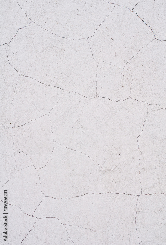 Obraz premium cracked painted white cement wall
