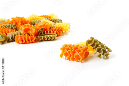 Raw Itailan pasta noodles photo