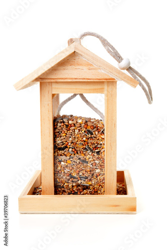 wooden bird feeder house