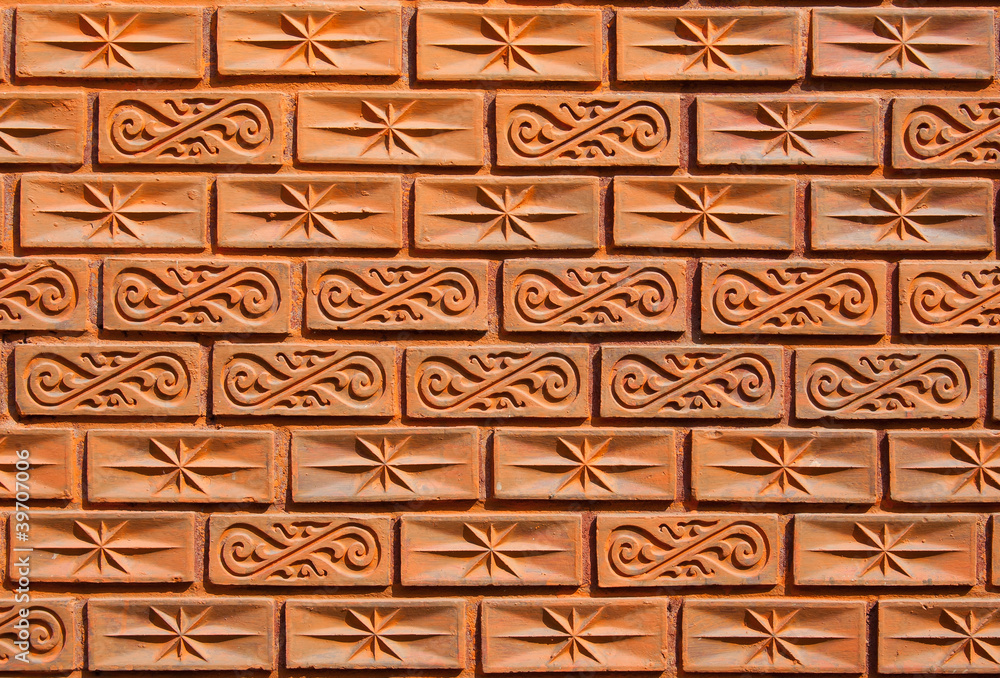 Pattern on the brick wall