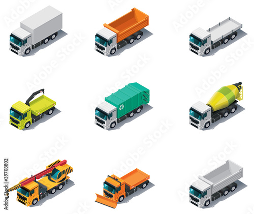 Vector isometric transport. Trucks