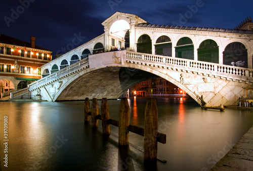Along Rialto Bridge, Venice at Night