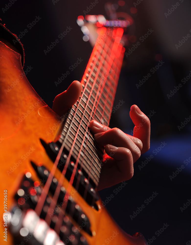 Fototapeta premium Guitar player close up
